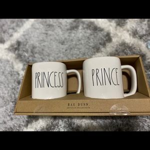 Rae Dunn Princess and Prince Mugs